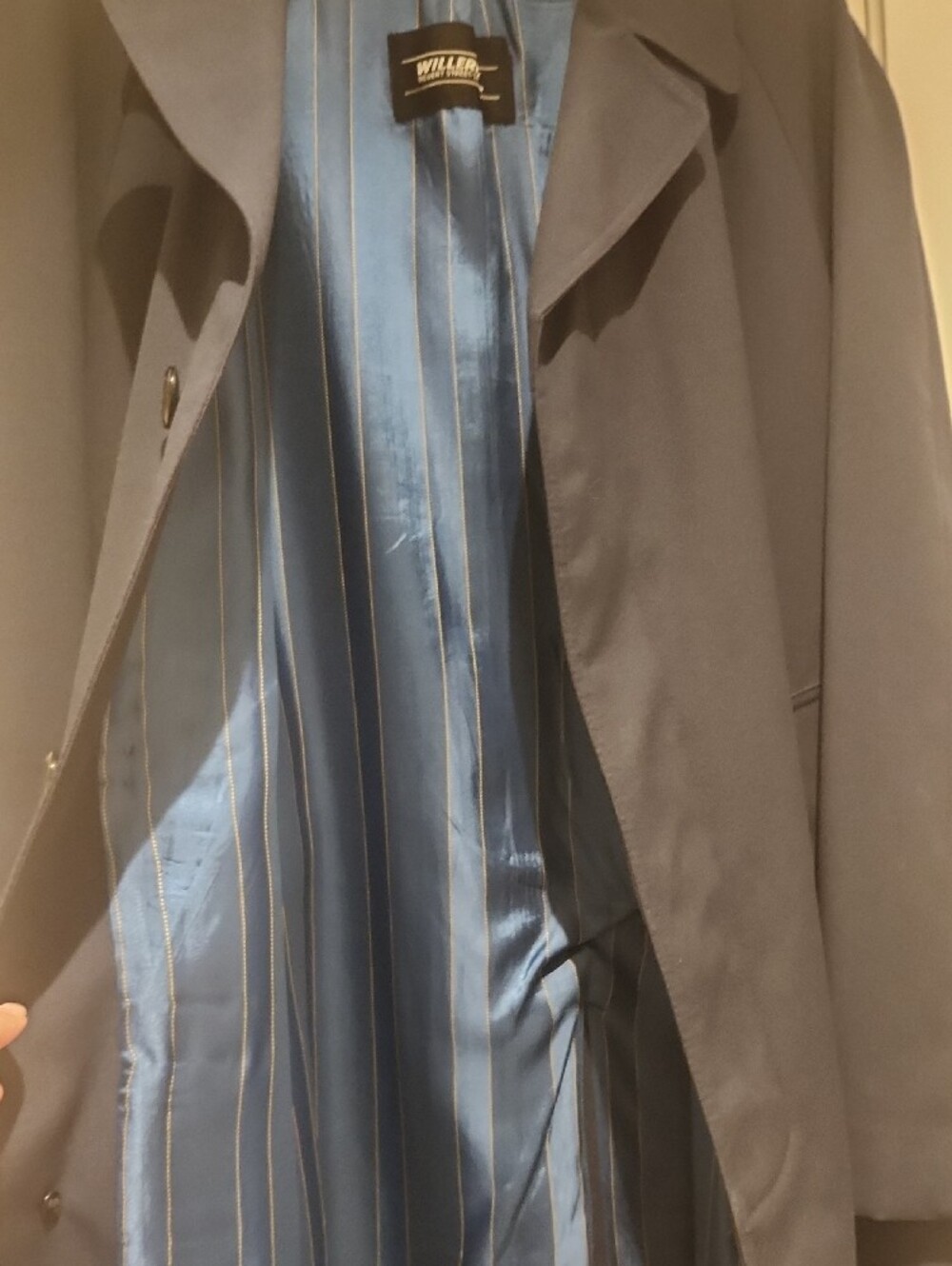 Willerby Vintage Men's Navy Long Overcoat Regent Street London - Picture 8 of 13
